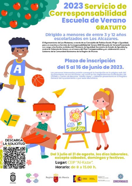 El Ayuntamiento de Los Alcázares vuelve a poner en marcha la escuela de verano gratuita